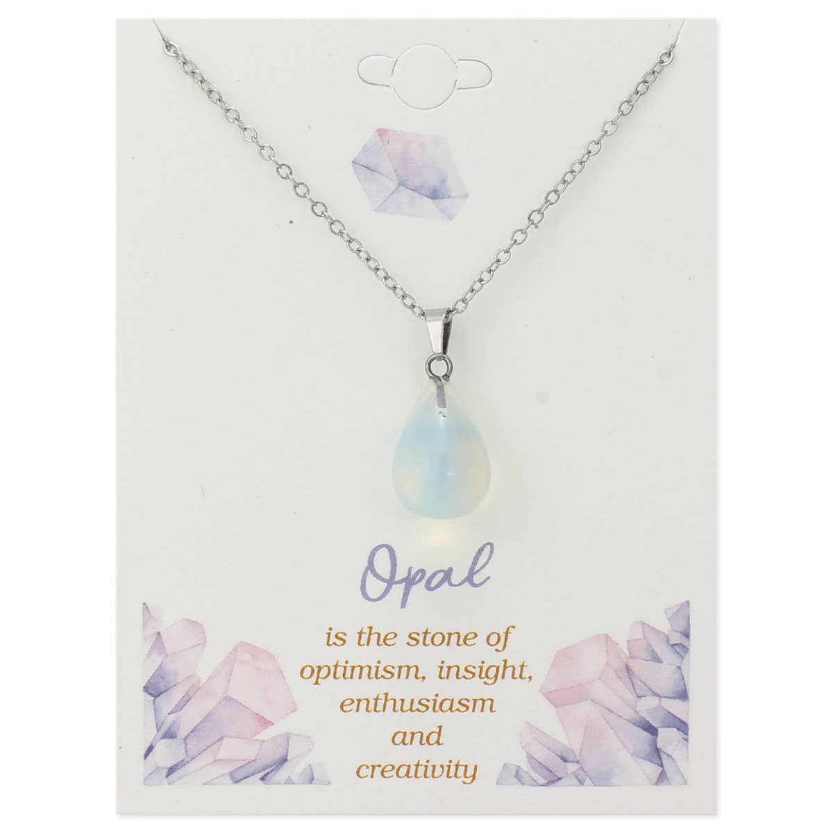Gemstone Drop Opal Necklace.