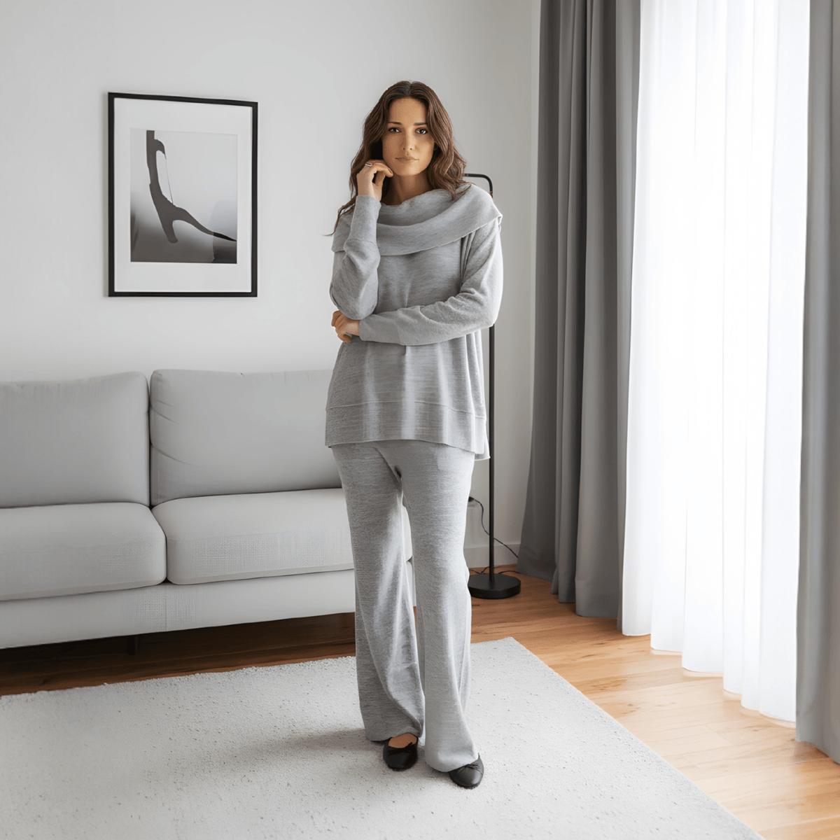 Dear Scarlett brushed cashmere hacci lounge set – cozy women's travel set