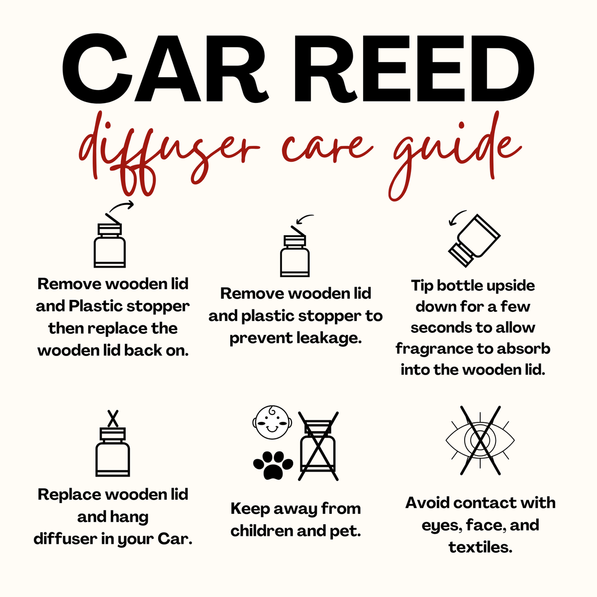 Hanging car reed diffuser care guide