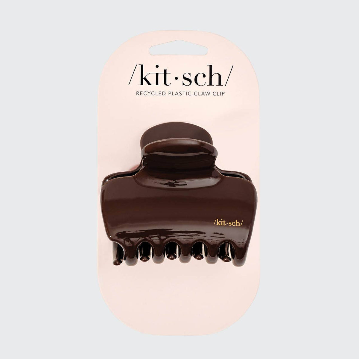 KITSCH chocolate brown puffy cloud claw clip on its retail card