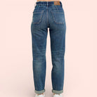 Judy Blue high waist jogger jeans vintage wash cuffed hem back view