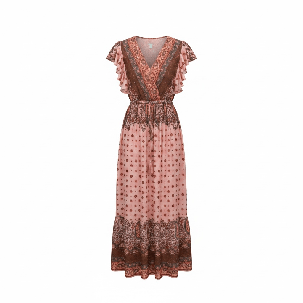 Patterned dress on a white background