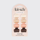 Kitsch Recycled Plastic Mini Cloud Claw Clips 8pc Set Rosewood in packaging