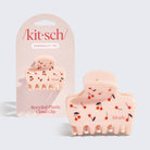Kitsch Recycled Plastic Medium Cloud Clip in blush pink cherry print with packaging